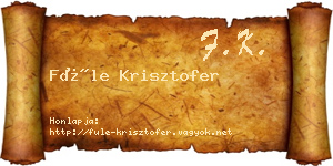 Füle Krisztofer névjegykártya